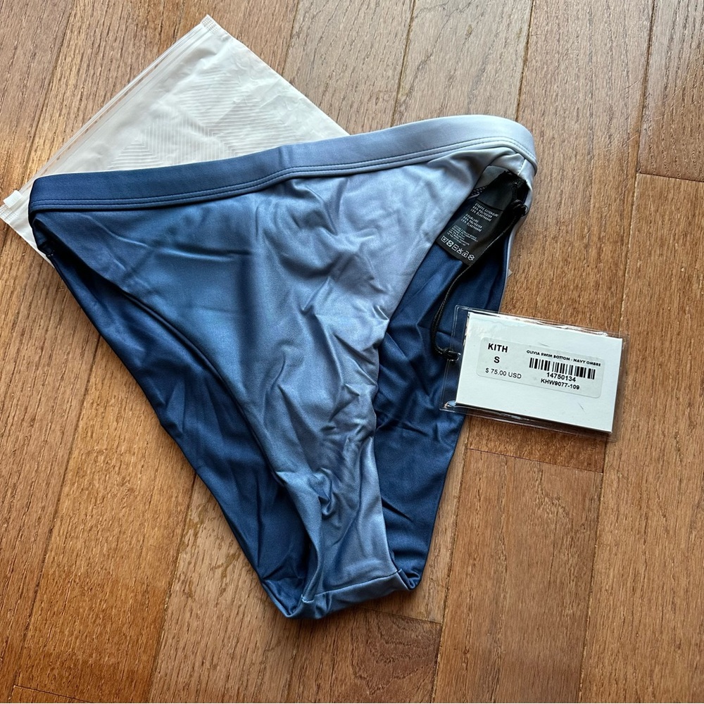 Brand New (NWT) Kith Olivia High-Waisted Bikini Bottom - Navy Ombré - Picture 10 of 10
